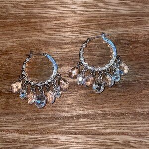 Dazzling Silver Crystal Drop Earrings